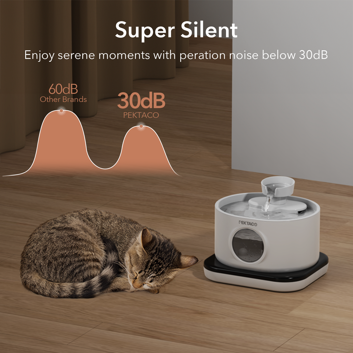 Cat Water Fountain Replacement Water Pump for Wireless Cat Water Fountain SSPF-V04, 2.5L/85oz Automatic Pet Water Fountain Water Pump