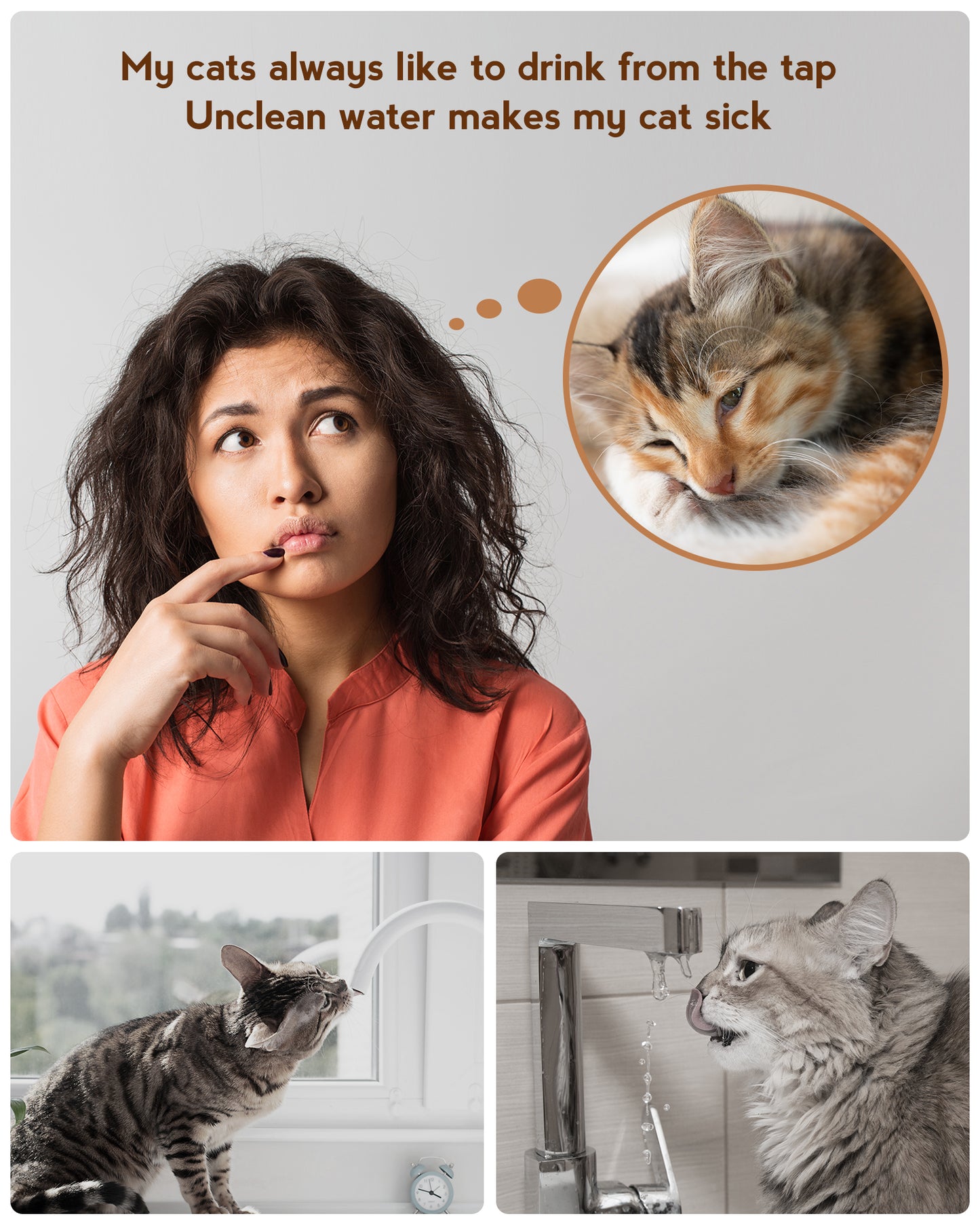 Cat Water Fountain - Automatic Pet Water Fountain Dog Water Dispenser Replacement Filters, 3.2L/108oz Stainless Steel Water Fountain for Cats Inside
