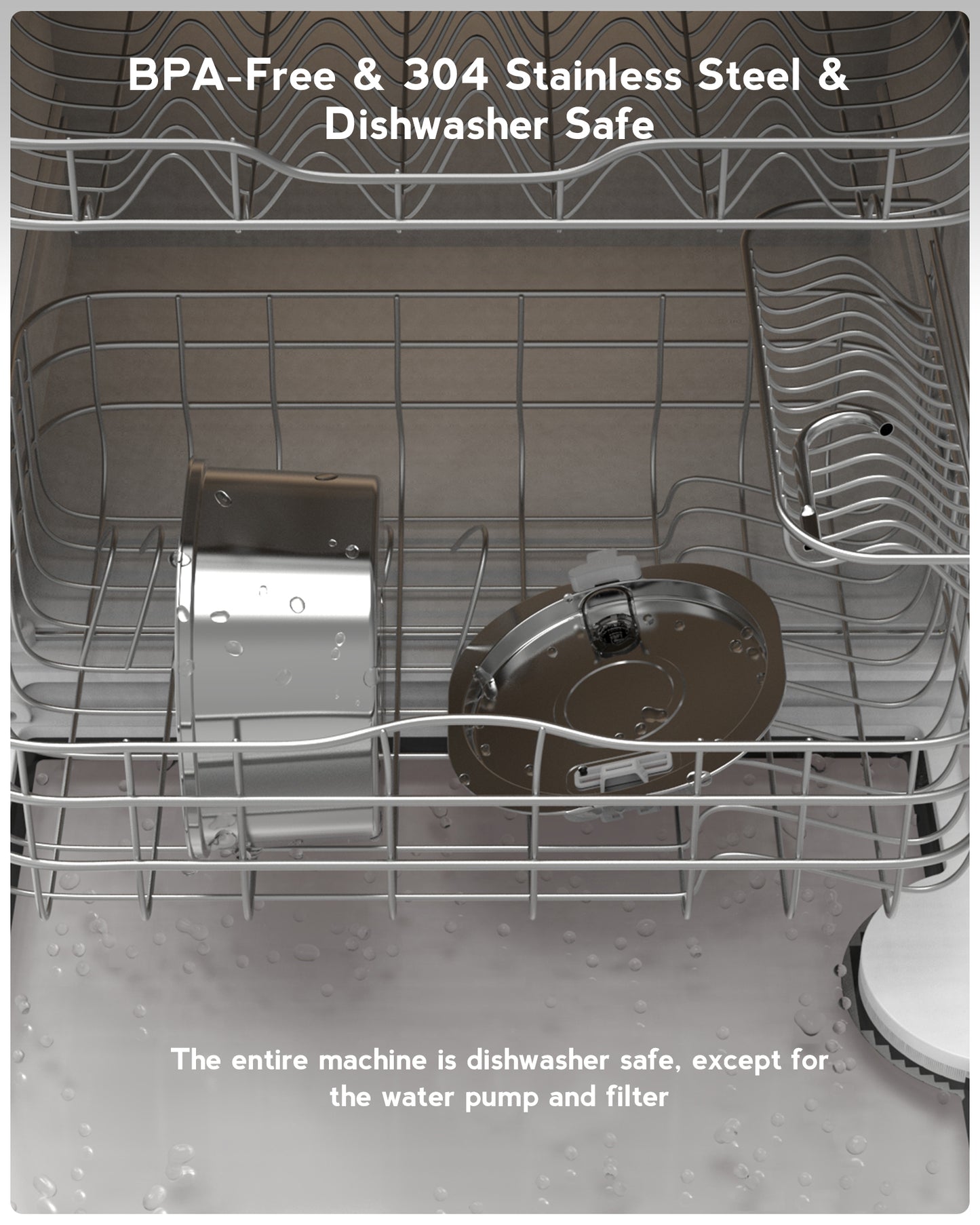 Cat Water Fountain - Automatic Pet Water Fountain Dog Water Dispenser Replacement Filters, 3.2L/108oz Stainless Steel Water Fountain for Cats Inside