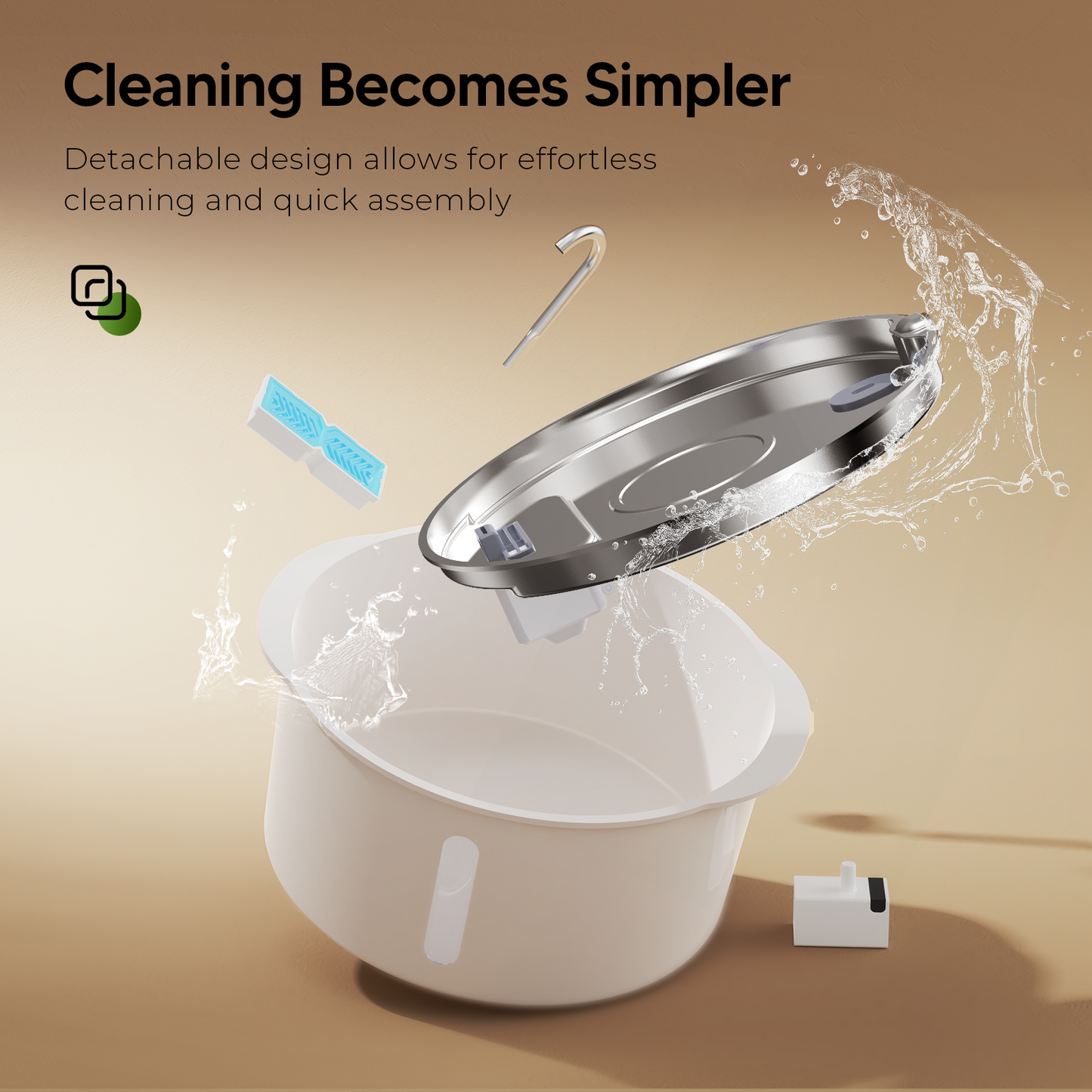 Dog Water Fountain for Large Dogs, 1.8Gal/7L Stainless Steel Pet Fountain, Dog Water Bowl Dispenser with Viewing Window & LED, Super Quiet, Replacement Filters, Easy Clean BPA-Free(with 6 Filters)